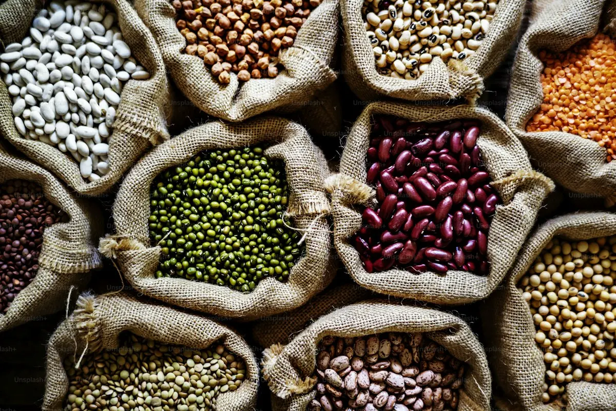 Red lentils and mixed legumes